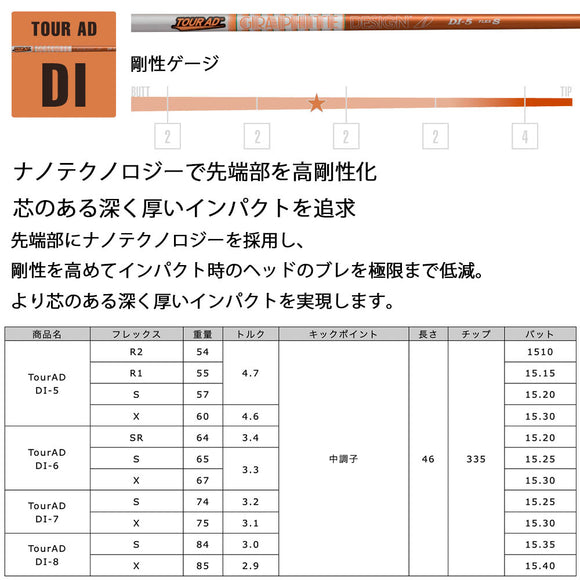 グラファイトデザイン Tour AD DI ウッドシャフト Graphite Design Tour AD DI リシャフト工賃別途必要 単体購入不可
