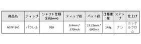 島田ゴルフ製作所 NSTP-140 パターシャフト (Shimada NSTP-140 Putter) 単品販売 リシャフト時工賃別途必要