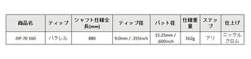 島田ゴルフ製作所 JSP-70 160 パターシャフト (Shimada JSP-70 160 Putter) 単品販売 リシャフト時工賃別途必要