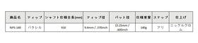 島田ゴルフ製作所 NPS-140 パターシャフト (Shimada NPS-140 Putter) 単品販売 リシャフト時工賃別途必要