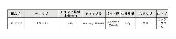 島田ゴルフ製作所 JSP-70 120 パターシャフト (Shimada JSP-70 120 Putter) 単品販売 リシャフト時工賃別途必要