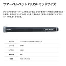 TOUR VELVET PLUS4 Midsize ツアーベルベット プラス4 ミッドサイズ バックライン無 アラインテクノロジー搭載 握力軽減 安定感向上 ゴルフグリップ 2019モデル