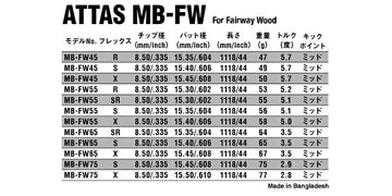 USTマミヤ アッタス MB-FW (UST Mamiya ATTAS MB-FW) 単品販売 リシャフト時工賃別途必要