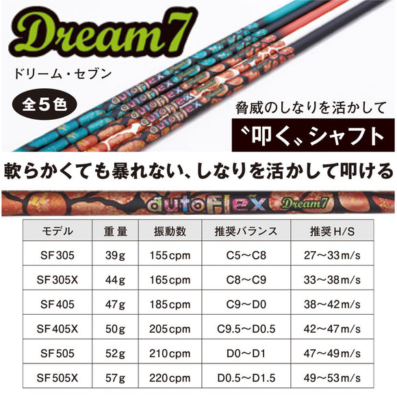 AutoFlex オートフレックス Dream7 ドライバー用 全5色 単品販売不可 リシャフト時工賃別途必要