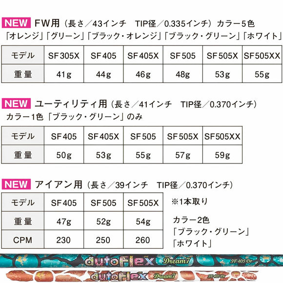 AutoFlex オートフレックス Dream7 IR IRON アイアン シャフト単品リシャフト時工賃別途必要