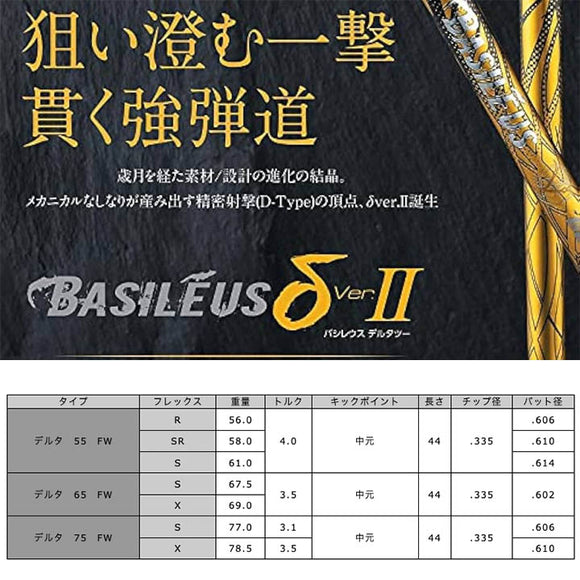 SRIXON スリクソン ゼクシオ14 ZXi対応 FW スリーブ付きシャフト Basileus バシレウス デルタツー デルタII FW専用