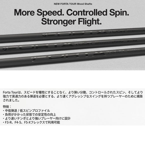 BGT Forta Tour フォルタツアー ドライバー用 カーボンシャフト 中低弾道 高初速 安定性 強弾道 日本正規品 単品販売 リシャフト時工賃別途必要