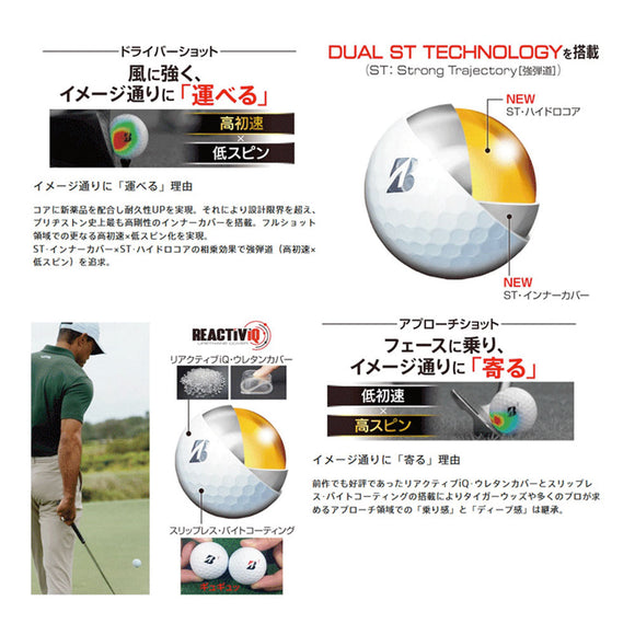 2026年モデル ブリヂストン TOUR B XS ゴルフボール 1ダース 12球入り 公認球 高初速 低スピン 高スピン性能 中弾道 飛距離重視 ツアーモデル