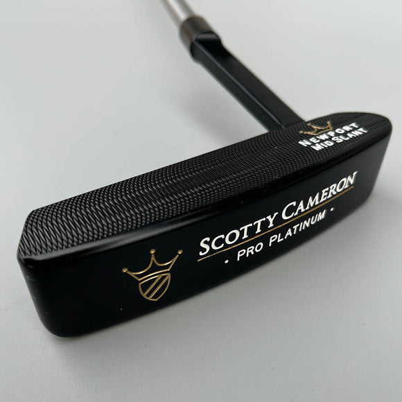 スコッティキャメロン NEWPORT PRO PLATINUM MID SLANT パター 右利き用 テフロンブラック加工 KBS CT TOUR フェースディープミーリング リメイク品