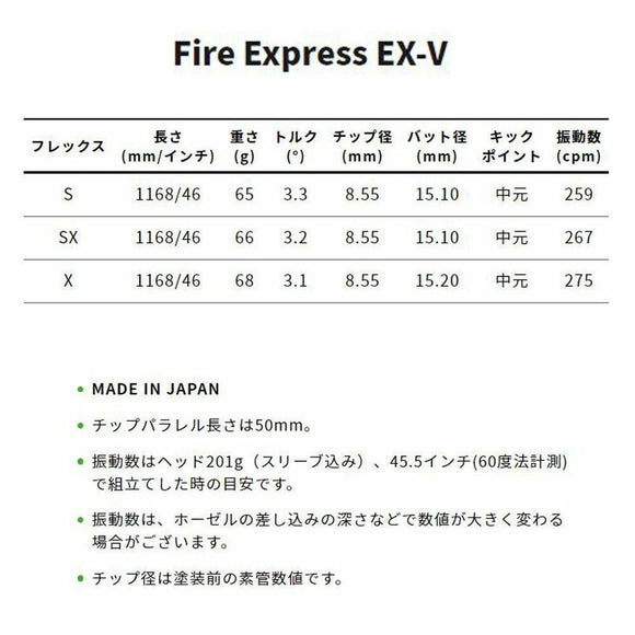 コンポジットテクノ ファイヤーエクスプレス EX-V COMPOSITE TECHNO Fire Express 単品販売不可 リシャフト専用