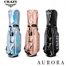 7/19発売 予約中 CRAZY クレイジー ゴルフ キャディバッグ スタンド 9インチ フード付 メンズ レディース 軽量 大容量 TPU オーロラカラー 撥水 スタンド式
