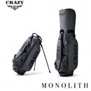 7/19発売 予約中 CRAZY クレイジー MONOLITH ゴルフ キャディバッグ EA-S0075 グレー 9インチ スタンド式 フード付き 軽量 鏡面黒ニッケル スタンドバッグ