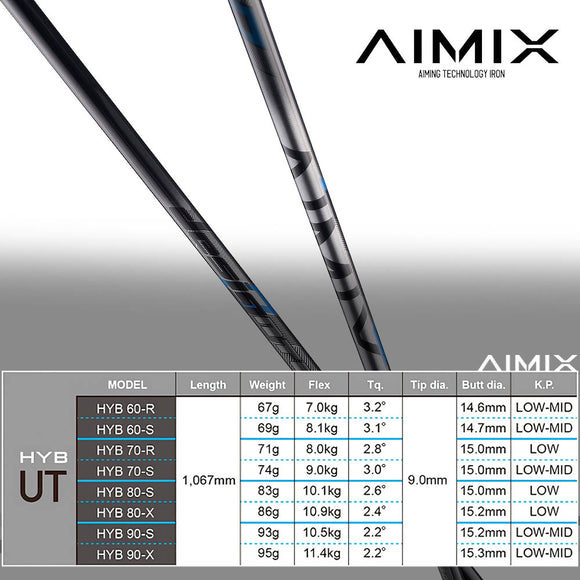 DesignTuning デザインチューニング AIMIX HYB シリーズ 高コントロール 新設計 ハイブリッドシャフト 日本製 単品販売不可 リシャフト専用