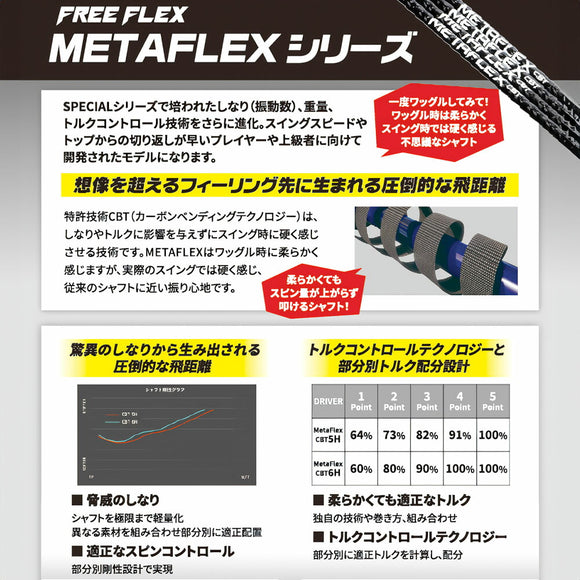 フリーフレックス シャフト FREE FLEX shaft METAFLEXシリーズ アイアン ユーティリティ IRON UT 両用シャフト 単品販売 リシャフト時工賃別途必要