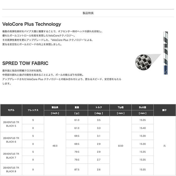 6月4日発売 予約中 クーポン対象商品 フジクラ Fujikura 26 VENTUS TR BLACK ベンタス TR ブラック単品販売不可 リシャフト時別途工賃必要