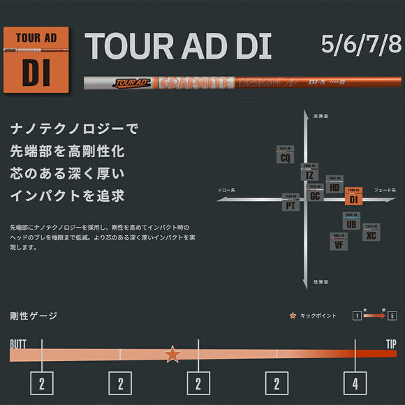 グラファイトデザイン TOUR AD DI ツアーAD DI ドライバー用 単品販売不可 リシャフト工賃別途必要
