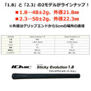 イオミック IOMIC Black ARMOR Sticky Evolution ブラックアウト ゴルフグリップ 1.8 2.3 M60 ソフトな握り心地 高グリップ力 両立 ブラックモデル