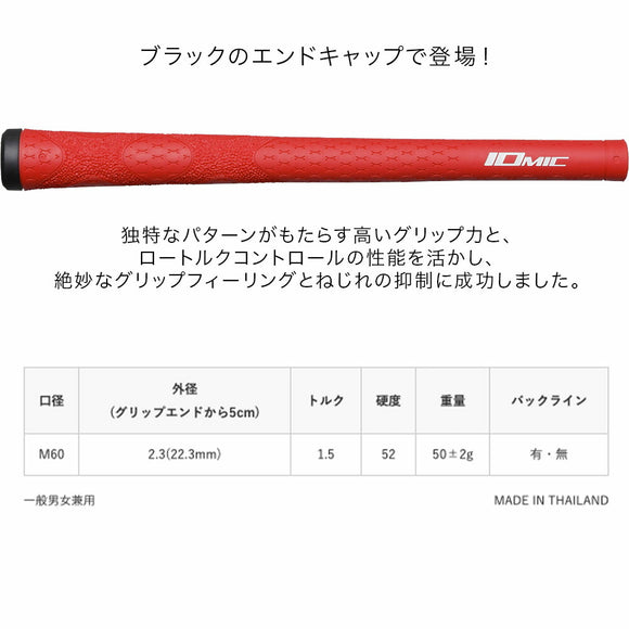 イオミック IOMIC iXx 2.3 アイエックスツー ゴルフグリップ ブラックエンドキャップ搭載モデル ロートルク制御と高グリップ性能の両立を実現