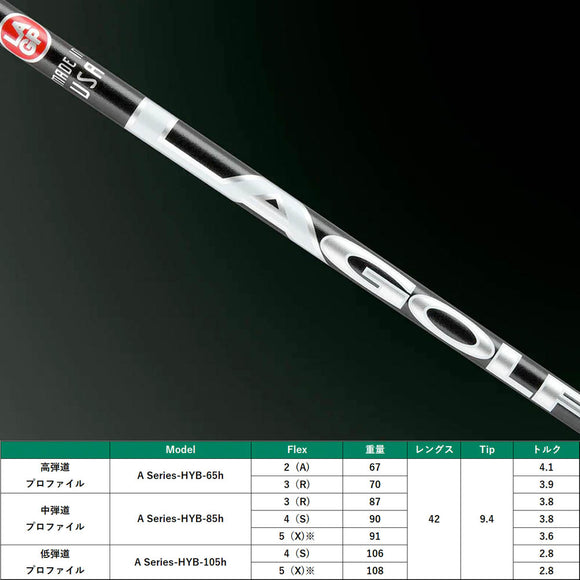 LAGOLF GOLF Aシリーズ A-SERIES HYBRID ハイブリッド用シャフト LAゴルフ ハイ・ミッド・ロータイプ展開 単品販売不可 リシャフト時別途工賃必要