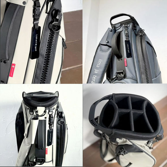 6月20日発売予定 予約中 Lahella ラヘラ Big zipper ビッグジッパー キャディバッグ type4 9型 46インチ対応 6分割 12ポケット 大型 ゴルフバッグ T-34