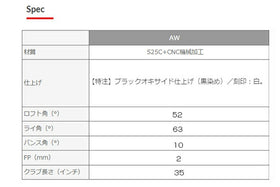 Masda golf マスダゴルフ スタジオウェッジ M425 グースネック BK ブラックオキサイド仕上げ 黒染め #AW ロフト角52° ヘッド単品販売