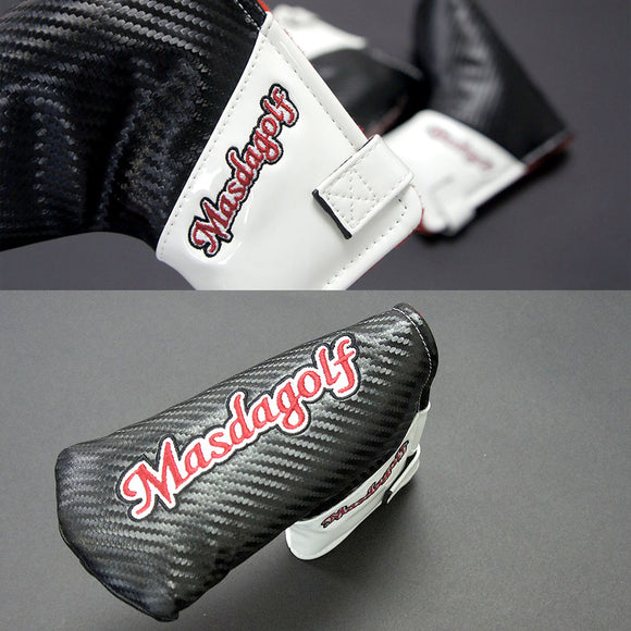 Masdagolf パターカバー マグネットタイプ トウ・ヒール ブレード対応 合成皮革 エナメル素材 高級感 ゴルフ用ヘッドカバー 着脱簡単 強力マグネット式