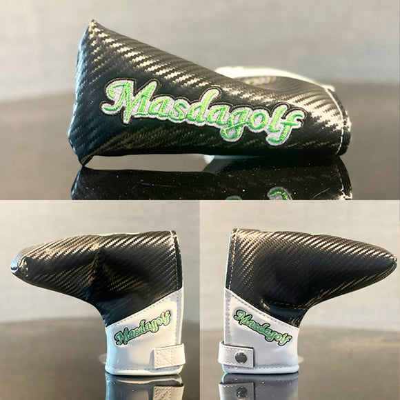 Masdagolf パターカバー マグネットタイプ トウ・ヒール ブレード対応 合成皮革 エナメル素材 高級感 ゴルフ用ヘッドカバー 着脱簡単 強力マグネット式