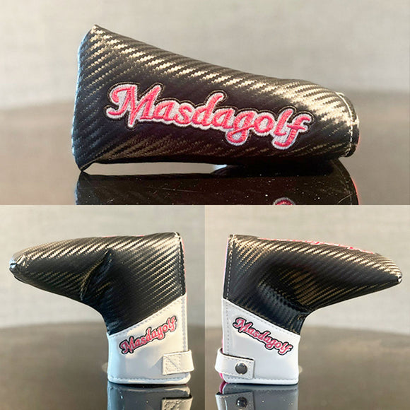 Masdagolf パターカバー マグネットタイプ トウ・ヒール ブレード対応 合成皮革 エナメル素材 高級感 ゴルフ用ヘッドカバー 着脱簡単 強力マグネット式