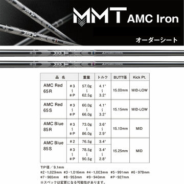 三菱ケミカル MMT AMC アイアン シャフト カーボン メタルメッシュ Red Blue Iron 単品販売不可 リシャフト専用 日本正規品