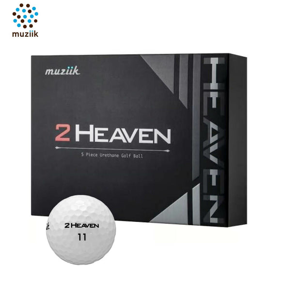 送料無料 アウトレット 在庫限り特価 muziik ゴルフボール 2 HEAVEN ツーヘブン 1ダース 12個入り 公認球 パワーヒッター専用 5ピースウレタンボール
