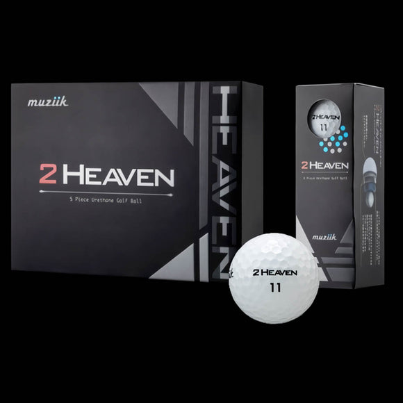 送料無料 アウトレット 在庫限り特価 muziik ゴルフボール 2 HEAVEN ツーヘブン 1ダース 12個入り 公認球 パワーヒッター専用 5ピースウレタンボール
