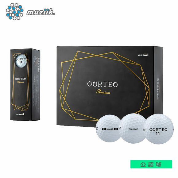 Muziik ムジーク コルテオプレミアム ウレタン 1DZ 公認球 ボール ゴルフボール CORTEO PREMIUM BALL