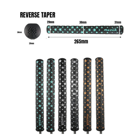 muziik ムジーク Putter Grip Stars Reverse Taper リバーステーパー パターグリップ スタンダード52g EVA PU 女性ゴルファー向け 方向性安定 M58 コアサイズ