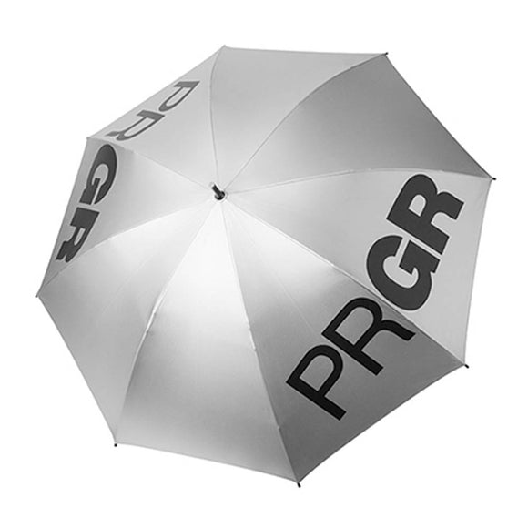PRGR プロ使用軽量アンブレラ PRUM-162 ゴルフ用 晴雨兼用 UVカット 99%以上 シルバー×ブラック 65cm カーボン傘骨 アルミシャフト