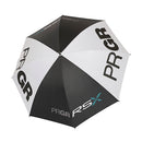 PRGR プロ使用大型アンブレラ PRUM-251 ゴルフ用 晴雨兼用 UVカット 99%以上 ブラック×ホワイト シルバー 77cm グラスファイバー傘骨 アルミシャフト