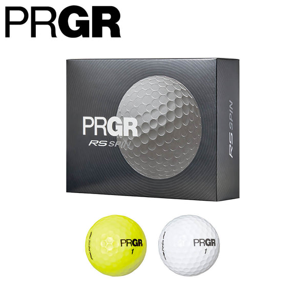 PRGR RS SPIN ツアースペックの高スピン性能 最大飛距離 ハイスピンソフトコア採用の3ピース構造 ホワイトとイエローの2色展開 PYF-300 1ダース