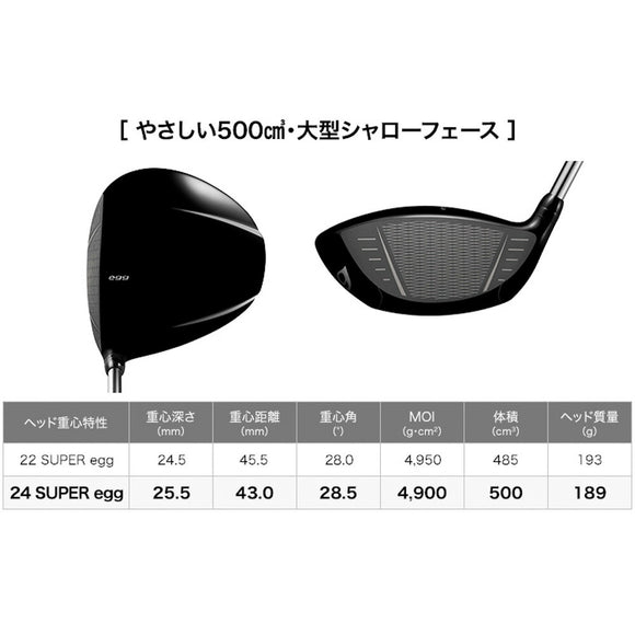 PRGR SUPER egg ドライバー 2024年モデル 高反発 500cm³超大型ヘッド 最軽量設計 さらなる飛距離アップ