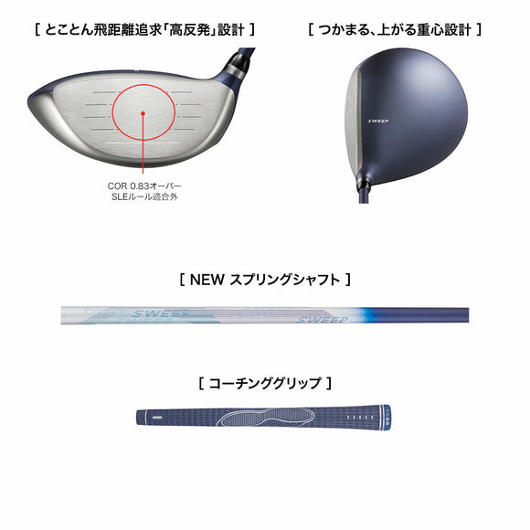 PRGR SWEEP ドライバー レディース 2022モデル 高反発×ドロー設計 女性専用 軽量で振り抜きやすく スライスを抑えて 飛距離アップ やさしいドライバー