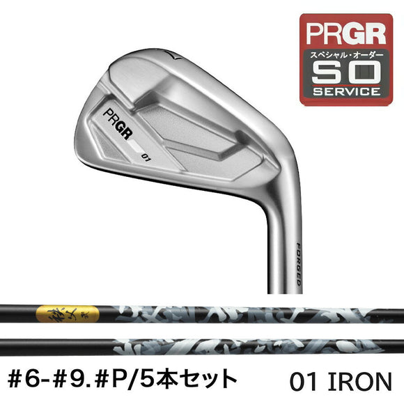 正規取扱店 PRGR カスタムオーダー 01 IRON グラファイトデザイン 秩父 弐 IRON ＃6-＃9.＃P /5本セット