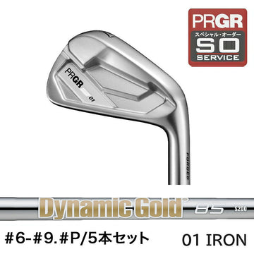 正規取扱店 PRGR カスタムオーダー 01 IRON トゥルーテンパー Dynamic Gold 85 ＃6-＃9.＃P /5本セット