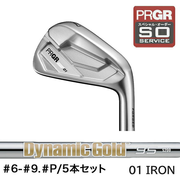 正規取扱店 PRGR カスタムオーダー 01 IRON トゥルーテンパー Dynamic Gold 95 ＃6-＃9.＃P /5本セット