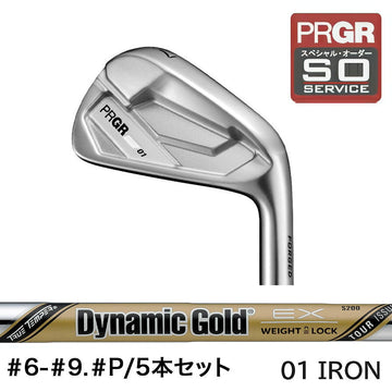 正規取扱店 PRGR カスタムオーダー 01 IRON トゥルーテンパー Dynamic Gold EX TOUR ISSUE ＃6-＃9.＃P /5本セット