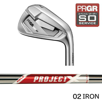 正規取扱店 PRGR カスタムオーダー 02アイアン トゥルーテンパー PROJECT X RED ＃4.5.6.7.8.9.＃P 番手別販売 コンボ対応可能