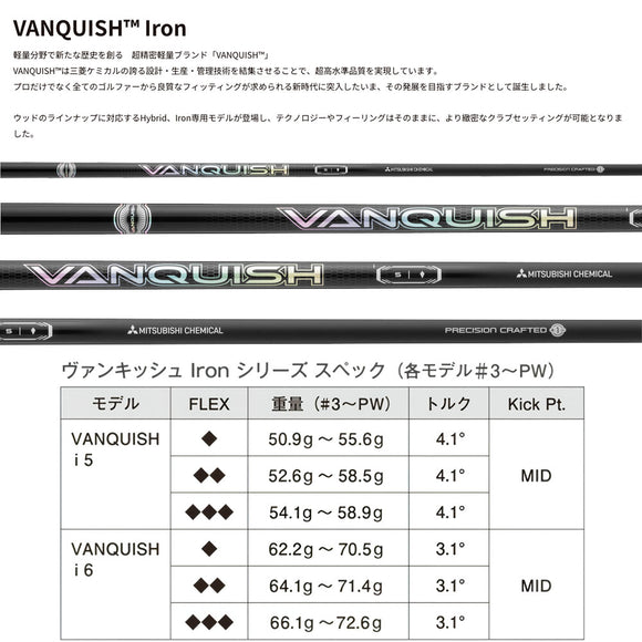 正規取扱店 PRGR カスタムオーダー 02 IRON 三菱ケミカル VANQUISH アイアン＃6-＃9.＃P/5本セット