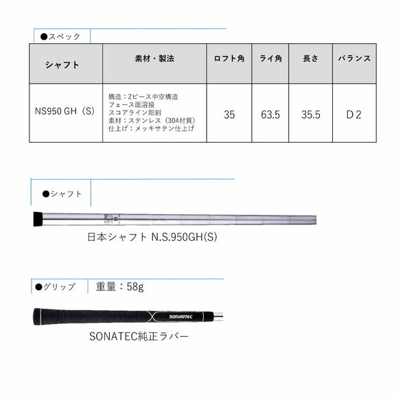 ロイヤルコレクション ソナテック SONARTEC CHIP-UT チップUT N.S.PRO 950GH シャフト装着  万能ユーティリティ アプローチ フルショット 対応可