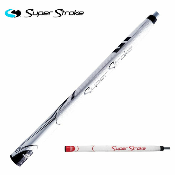 スーパーストローク SuperStroke Zenergy Tour 1.0P 17インチ ゴルフパターグリップ テーパーなし ホワイト/ブラック 日本正規品