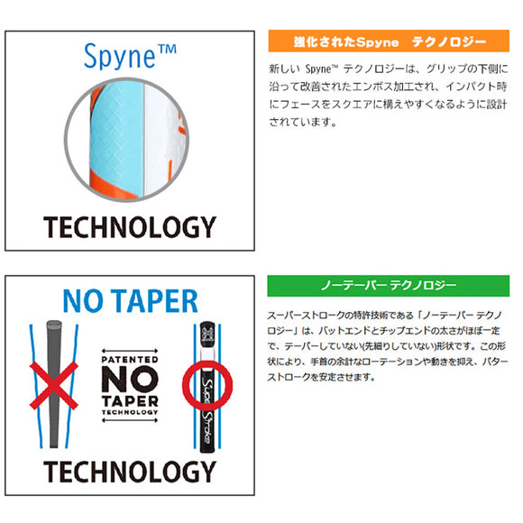 スーパーストローク SuperStroke Zenergy Tour 1.0P 17インチ ゴルフパターグリップ テーパーなし ホワイト/ブラック 日本正規品