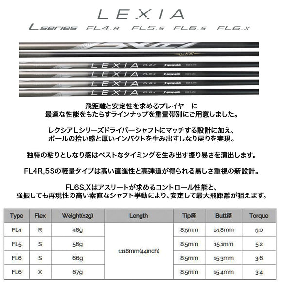 シンカグラファイト LEXIA レクシア Lシリーズ フェアウェイウッドシャフト FW専用 単品販売不可 リシャフト時工賃別途必要