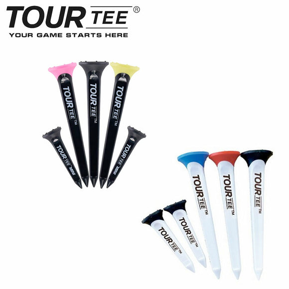 ゴルフティー TOUR TEE COMBO 80mm＆40mm 5本セット 耐久性抜群 ゴムカップ仕様 飛距離アップ 安定ショット USGA＆R＆A適合 T-490