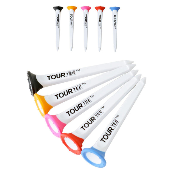 ゴルフティー TOUR TEE ORIGINAL 80mm 5本セット 高耐久 幅広カップ 飛距離アップ スピン抑制 USGAルール適合 環境配慮 リサイクル素材 T-495